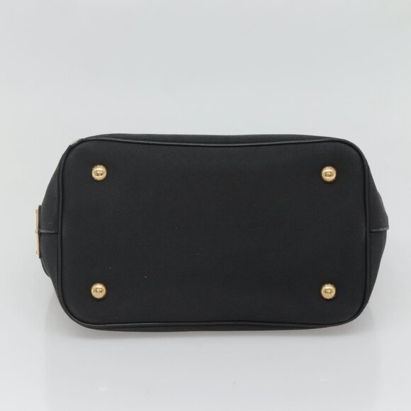 PRADA Hand Bag Canvas 2way Black Gold Auth - Picture 11 of 16